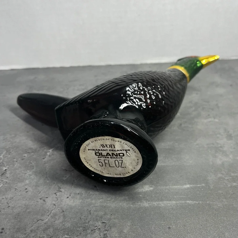 Vintage Avon Pheasant Decanter Oland After Shave Glass Bottle Collectible Brown‎